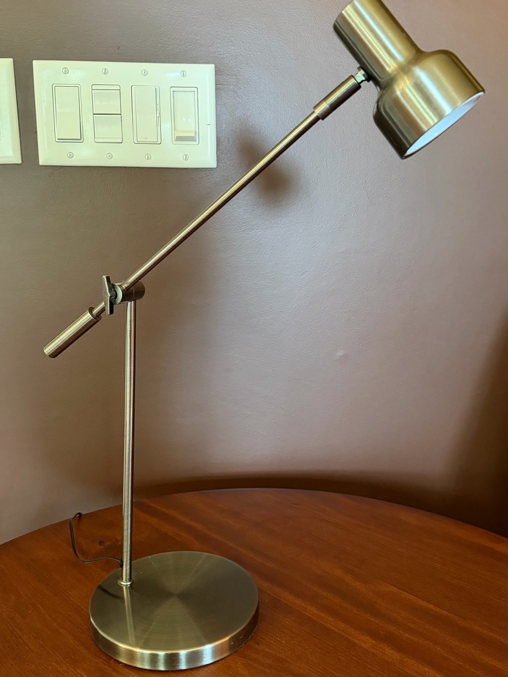 Brushed Nickel Adjustable Desk Lamp - Modern Home Accent